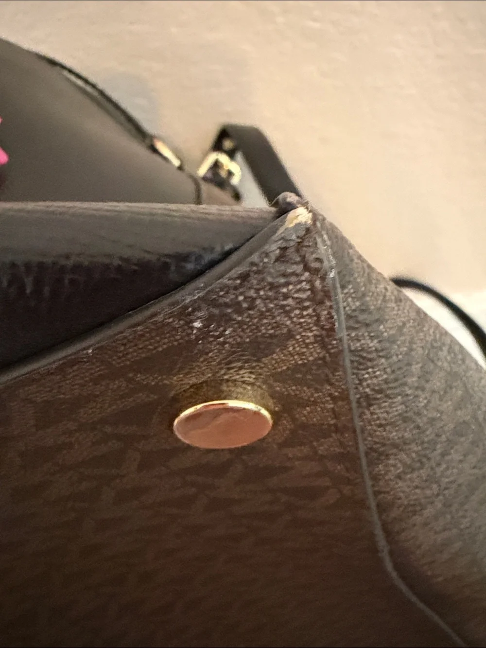 Michael Kors Voyager Signature Logo Tote Bag Brown Black